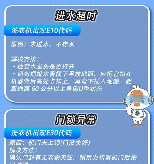小天鹅滚筒洗衣机出现e2故障怎么办？常见原因有哪些？