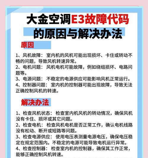 解决新飞空调E6故障代码的方法（详解新飞空调E6错误代码的检修步骤）