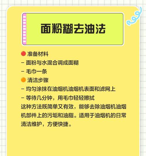 油烟机水的调制方法与使用技巧（有效清洁油烟机）
