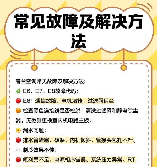 解析春兰空调F2故障及解决方法（F2故障码的意义和常见解决方法）