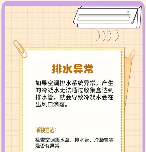 解决空调内机出水问题的有效方法（遇到空调内机出水该怎么办）